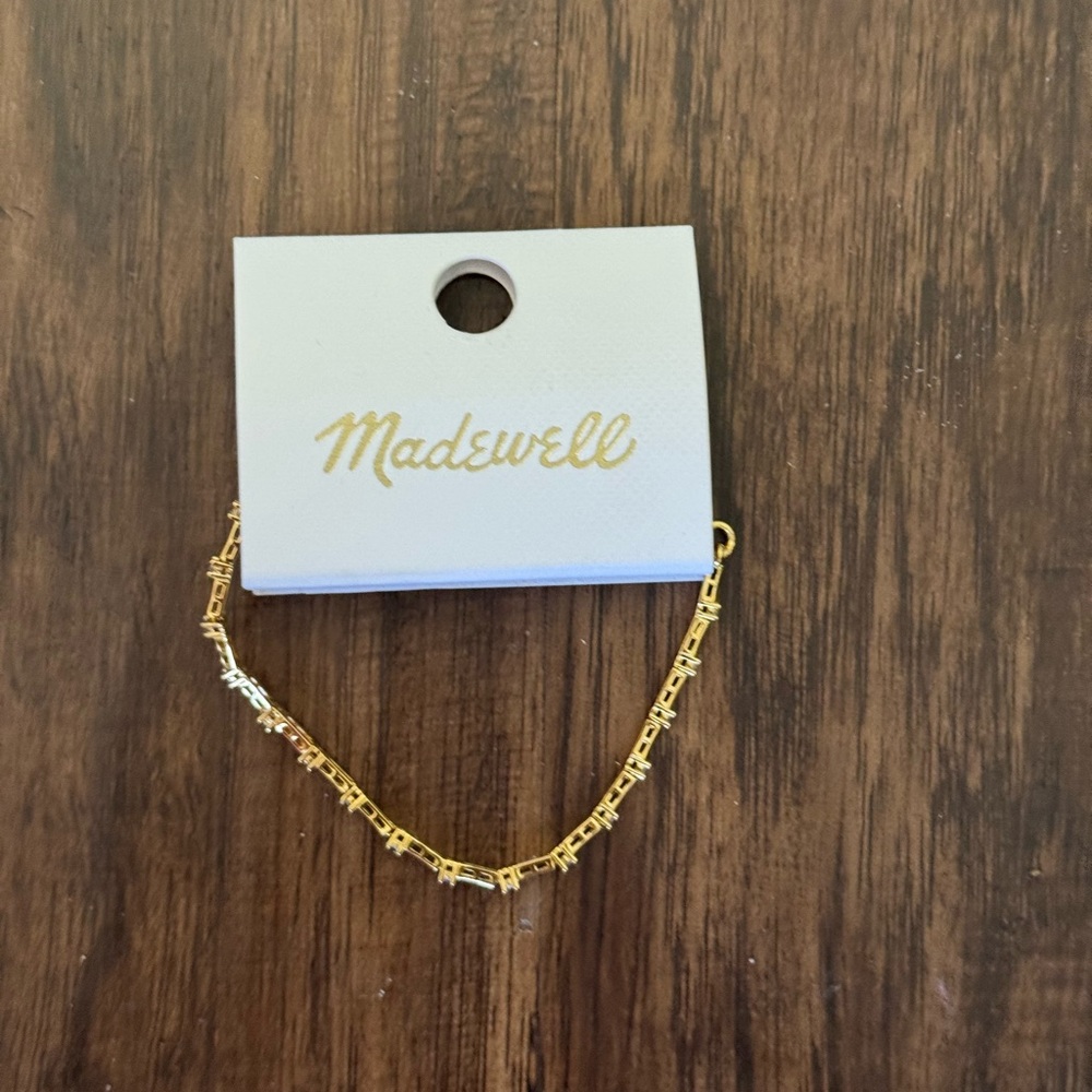 Madewell Gold bar Chain tennis Bracelet - Picture 4 of 11